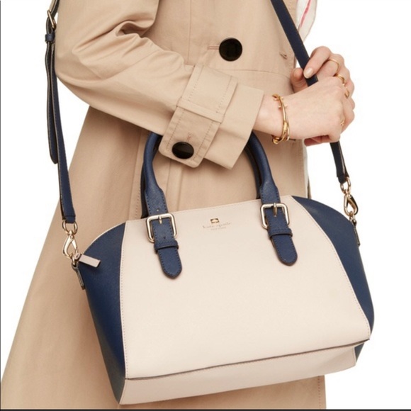 kate spade Handbags - Kate Spade Cove Street Pippa Colorblock Pebble French Navy Leather Handbag Purse